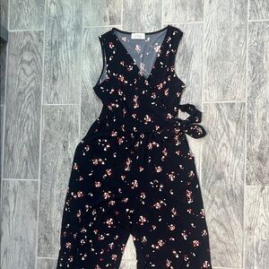 Kaileigh Black Floral Jumpsuit